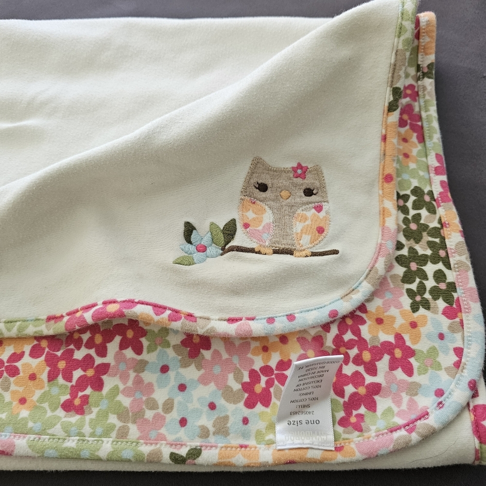 Rare Vintage Baby Girl New Gymboree Daddy's Night Owl Baby Blanket